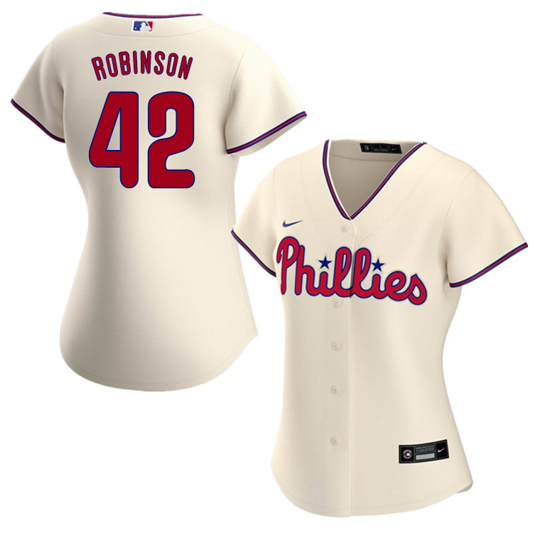 Nike Women #42 Jackie Robinson Philadelphia Phillies Baseball Jerseys Sale-Cream